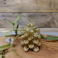 dennenappel kaars goudkleur